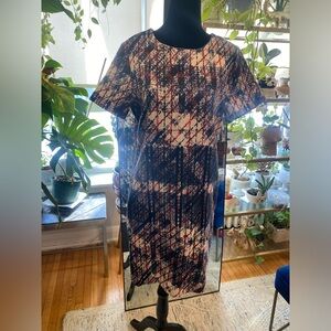 Joe Fresh Multicolor Abstract Midi Dress